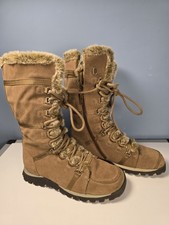 Skechers Boots Womens Uk 4 Grand Jams Unlimited Tan Suede Faux Fur Boho Design