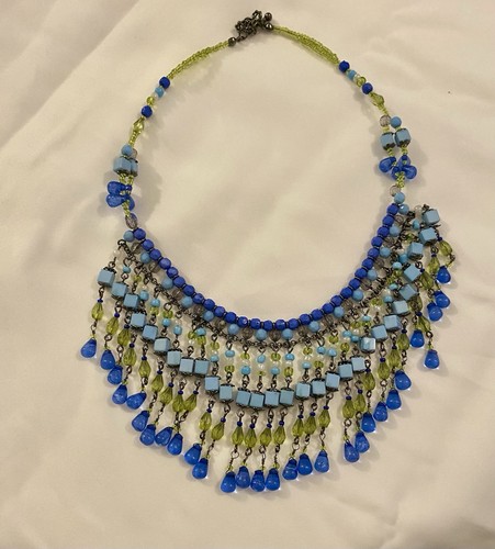 Cleopatra style necklace - necklace, blue