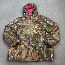RealTree Jacket Womens 2XL XXL Brown Workwear Camo Hunting Hood Coat Rain Ladies