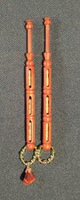 Exquisite Pair Of Triple Mother & Baby Wood Lace Bobbins