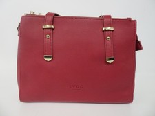 LYDC London - Red Shoulder bag - 3 Zip - Two Top Handles