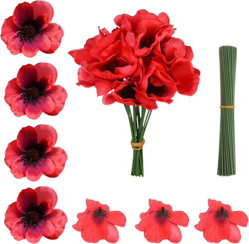 60pcs poppies artificial - poppies,