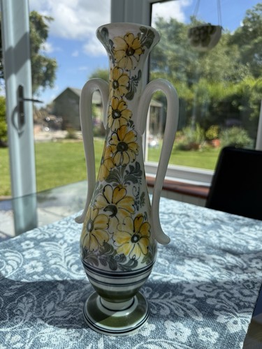Yellow floral vase - yellow,
