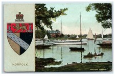 Postcard Norfolk Oulton Broad and Coat of arms