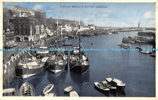 R471153 Fishing Boats in Whitby Harbour E T W Dennis Photoblue 1965