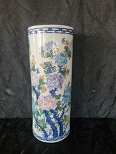 Vintage LARGE ceramic oriental handpainted umbrella stand,stick stand Floor vase