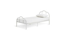 Kids Cora Scalloped Metal Single Bed Frame -White