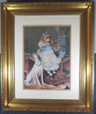 Lovely Large Vintage Gilt Framed Charles Burton Barber Print - The Broken String