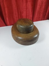 Antique French 2 Piece Wooden Hat Form Block Fedora