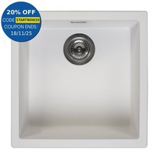 Reginox Amsterdam 40 Integrated Single Bowl Granite Kitchen Sink Pure White