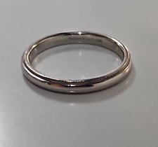 Platinun Tiffany & Co. 3mm Milgrain Edge Wedding Band, Size V 1/2