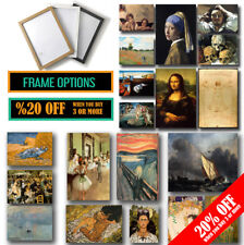 FAMOUS PAINTERS CLASSIC PAINTINGS A4 A3 Poster & Frame Fine Art Print Home Decor