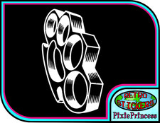 Knuckle Brass F Vinyl Sticker