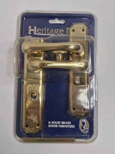 Brass bathroom door handles - bathroom,
