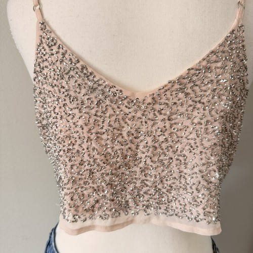 Blush pink sheer - pink, beaded