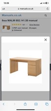 Ikea Natural Wood Malm Desk