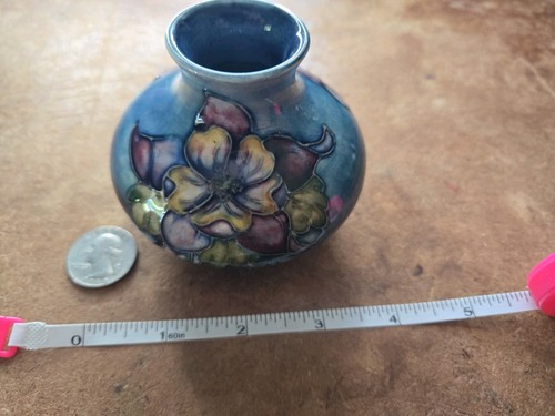 Vtg moorcroft pansy vase - moorcroft, 2