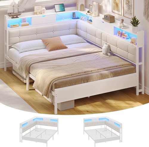 Double bed with led - double,