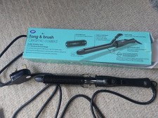 Boots Ceramic Coated Tongs And Hot Brush Combo In Box & Info Leaflet Up To 185°