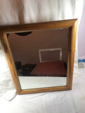 Square Mirror in Blonde Wooden  frame.
