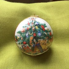 Dubarry Limoges Christmas Bauble Shaped Trinket Box