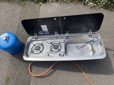 Dometic Smev 9222 Dual Burner Gas Hob Sink Tap and Gas Bottle with Regulator