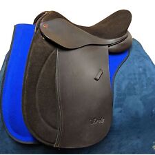 Brown English Leather & Suede Show Saddle - Working Hunter  - 17 1/2" Wide