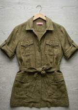 Pure Linen Khaki Safari Shirt