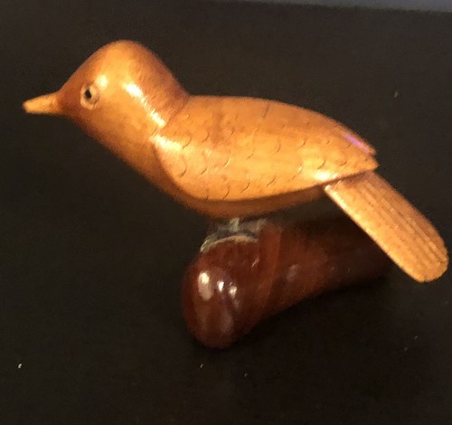 Carved wooden bird - carved, ref:04