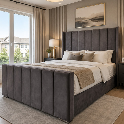 Double winged panel bed - double,