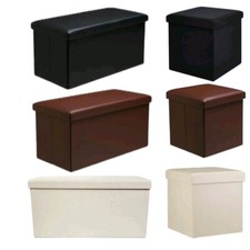 Faux leather folding storage - leather,
