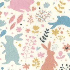 polycotton fabric quality craft material metre fat quarter children rabbits kids