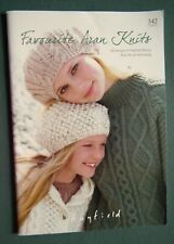Favourite Aran Knits knitting patterns book sweaters hats scarf Hayfield women's