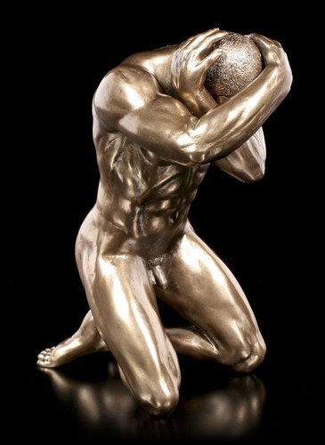 Male nude figure kneeling - nude,