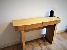 Modern Quality Oak Two (2) Drawer Storage Console Side Table