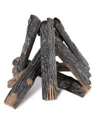 VEVOR 8 Pcs Oak Logs Gas Fireplace Ceramic Logs Heat-Resistant Indoor or Outdoor