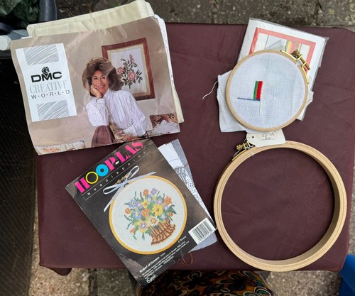 Vintage unfinished embroidery - vintage,