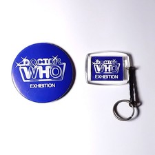 1980s Doctor Who Blackpool / Longleat Exhibition Keyring and Badge