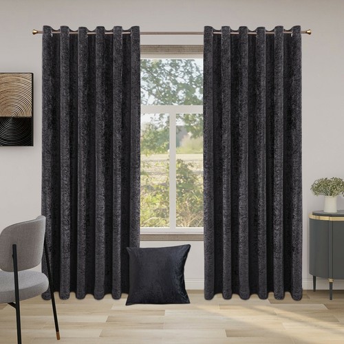 Crushed velvet curtains - crushed,