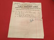 William Lowe 1907 Alfreton  Derbyshire Bridle Cutter receipt R35685