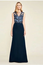 Tadashi Shoji silver lace and