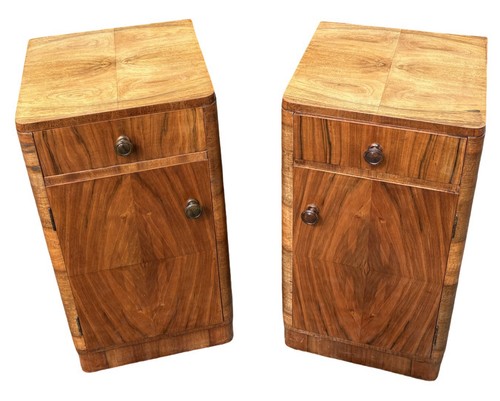Pair art deco walnut - pair,
