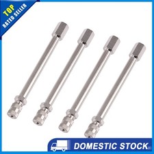 Universal 100mm Car Tyre Wheel Valve Extension Extender Cap Metal Stem Pack of 4