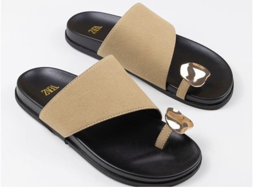 Zara tan black leather toe - tan,