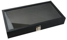 Top Of the Range Large Black Display Case with Glass Lid