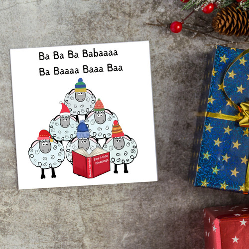 Sheep christmas card with - sheep,