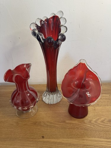 Vintage red art glass - art, job