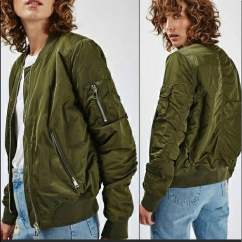 Nwt topshop army green bomber - topshop,