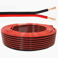 2 Core 24 Strand 0.19mm² Red & Black Loud Speaker Cable Wire Car Audio Home HiFi