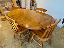 Ducal pine oval drop-leaf dining table +4 Ducal pine chairs-very good condition